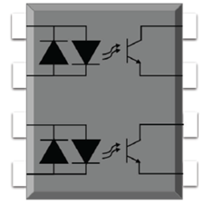 Photo Transistor Coupler, DIP8, Viso=5000Vrms, AC Input, 2 Channels, CTR=20~400%, BVceo=80V (min.), Black Case, Max.45pcs/tube
